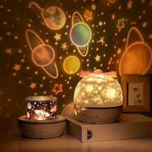 SUVOM Lámpara Proyector Infantil 360° Rotación Lampara Luz Nocturna LED para Bebés, con 6 Películas de Proyección, Aplicar para Niños y Bebés, Cumpleaños, Vacaciones, Navidad, Halloween