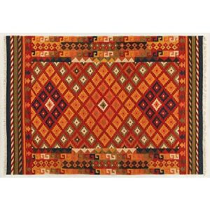 Kilim Carpets by Jalal Alfombra Kilim Sivas 1 Rojo/Multicolor 60 X 120 cm