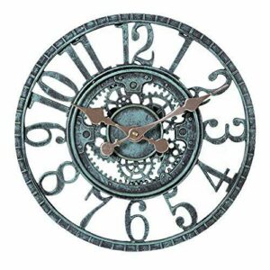 Taodyans Reloj de pared para exteriores 30cm resistente al agua funciona con pilas reloj de retro para el hogar cocina,sala de estar, decoración, relojes – no silencioso (turquesa)