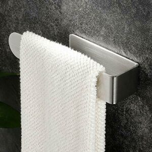 soporte para toallas de baño toallero de acero inoxidable 304 CCKOLE Toallero sin agujeros plata cepillada, sin taladrar anillo autoadhesivo 