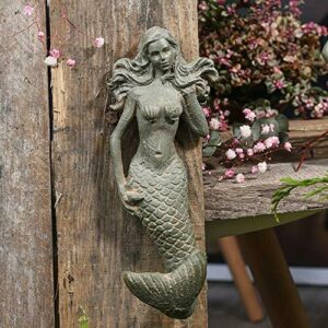 Sungmor Retro Style 18.5CM Heavy Duty Mermaid Hook Hook Estatua de jardín Decoración | Resina de Primera Calidad, Interior, Exterior, Escultura, decoración de Pared | Idea de Regalo