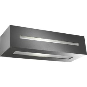 Aplique de exterior de aluminio gris forlight alfil rectangular