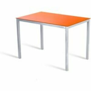 Mesa de cocina fija de cristal amigo de 110x70 cm naranja
