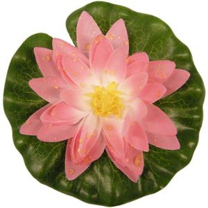 Figura decorativa nenúfar rosa 14 cm