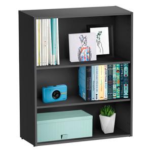 Librería estantería con dos baldas spaceo home gris 80x100x30 cm