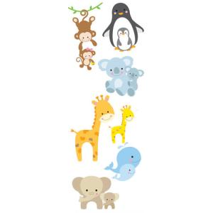 Stickers infantil animales bebes 24x68 cm