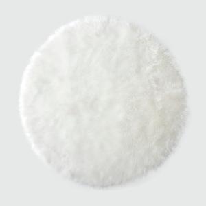 Alfombra acrílica circular pelo largo skin blanco ø 140 cm