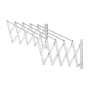 Tendedero barras extensible para pared de acero de 13x101x3 cm