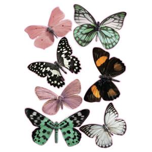 Pack 7 stickers 3d para ventana infantil mariposas 30x30 cm