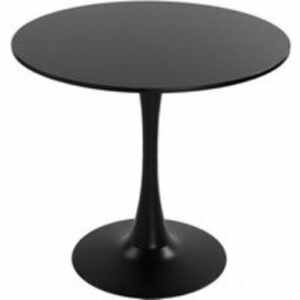 Mesa de cocina redonda en madera negro de 80 cm