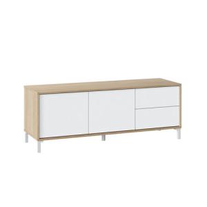 Mueble de tv brooklyn roble y blanco artik 130x47x41 cm (anchoxaltoxfondo)