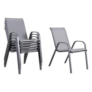 Pack 6 sillas de exterior de metal ondara