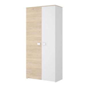 Armario ropero puerta abatible dabih blanco / roble 90,2x205x53 cm