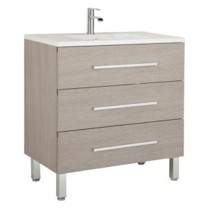 Mueble de baño madrid roble gris 90 x 45 cm