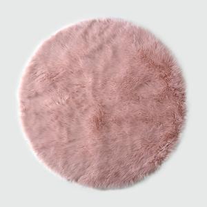 Alfombra acrílica circular pelo largo skin rosa ø 140 cm