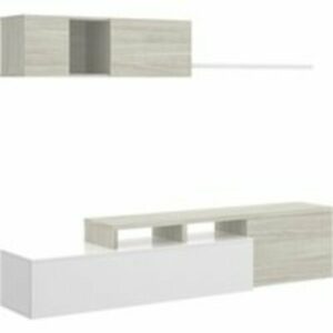 Mueble de salón y tv noor blanco y gris 200x180x41 cm (anchoxaltoxfondo)