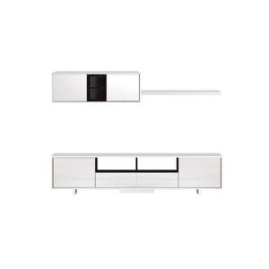 Mueble de salón y tv varys blanco y gris 46x200x42cm (anchoxaltoxfondo)