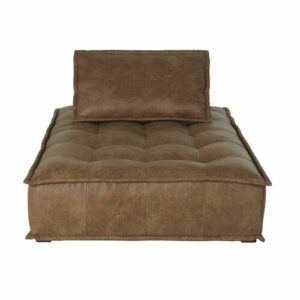 Chaise longue para sofá modulable de tela revestida color caramelo