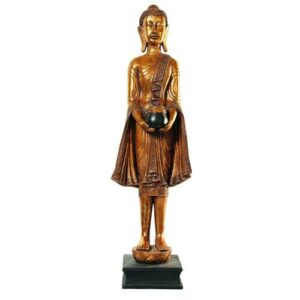 Estatua de Buda de pie de resina dorada Al. 142 cm