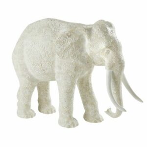 Estatua de elefante beige con efecto envejecido y mandala Alt.48