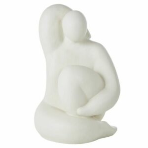 Estatua de mujer sentada de color blanco Alt. 53