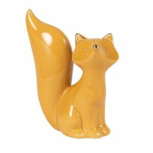 Figura de zorro de porcelana amarilla Alt.16