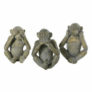 Figuras de monos color topo y dorado Alt.26 (x3)