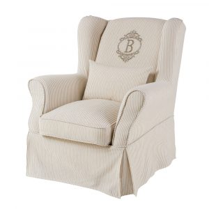 Funda de sillón de algodón con motivos de rayas 80x98