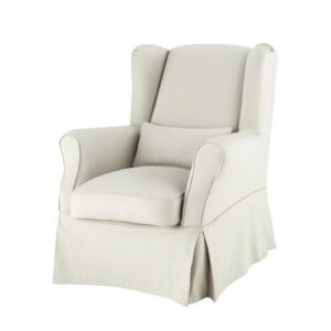 Funda de sillón de algodón gris arcilla