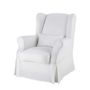 Funda de sillón de lino blanco