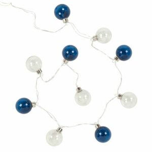 Guirnalda luminosa con 10 bombillas azul marino y transparentes L. 120