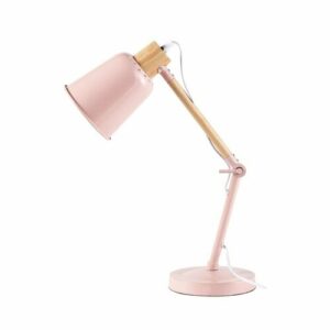 Lámpara de escritorio de metal rosa pastel