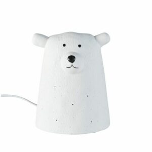 Lámpara oso de cerámica blanca