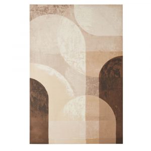 Lienzo estampado y pintado marrón y blanco 80 x 120