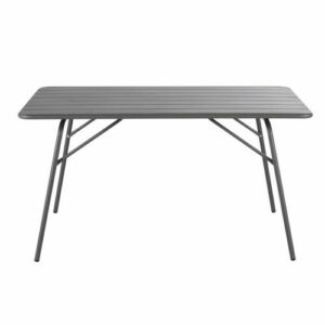 Mesa de jardín plegable de acero gris antracita para 6 personas, L. 140