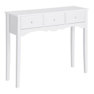 Mueble mesa recibidor MDF blanco 100x32x85 cm