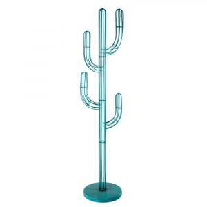 Perchero cactus de metal verde