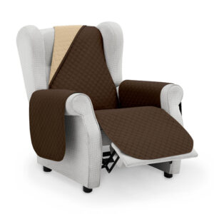 Protector cubre sillón acolchado  55 cm marrón  beige