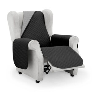 Protector cubre sillón acolchado   negro   gris  55 cm negro gris