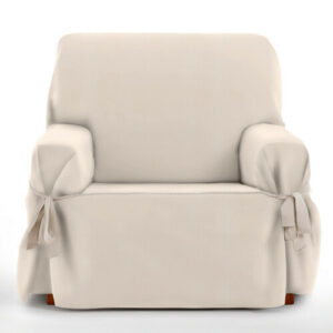 Protector de sillón   con lazos  beige 80-120 cm