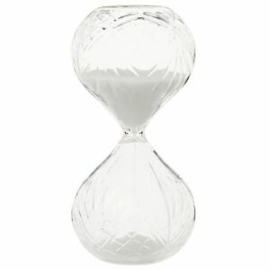 Reloj de arena color blanco de cristal cincelado