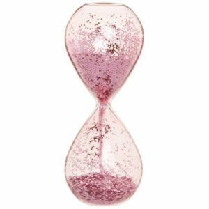 Reloj de arena de cristal tintado rosa