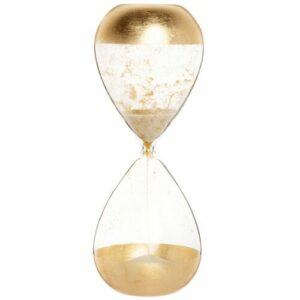 Reloj de arena en cristal tintado color dorado