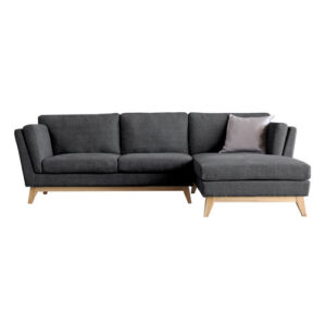 Sofá de estilo escandinavo de 3 plazas con chaise longue derecha gris