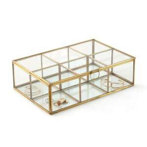 Caja con múltiples compartimentos de vidrio y metal, Uyova