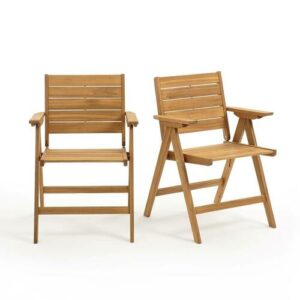 2 sillas plegables Réalto, de acacia