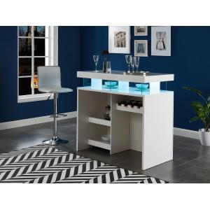 Mueble de bar FABIO - MDF lacado blanco - Leds