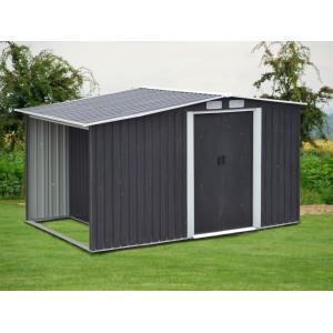 Caseta de jardín de acero galvanizado gris LERY - 6m²