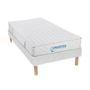 Conjunto de colchón Confort Luxe ORTHOMEMORY de DREAMEA + Base tapizada - 90x200 cm