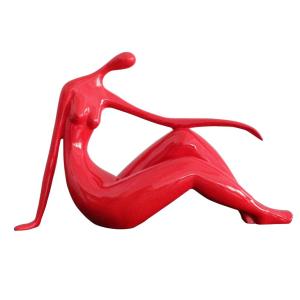 Figura MADELEINE II de resina - 36x22 cm - Rojo